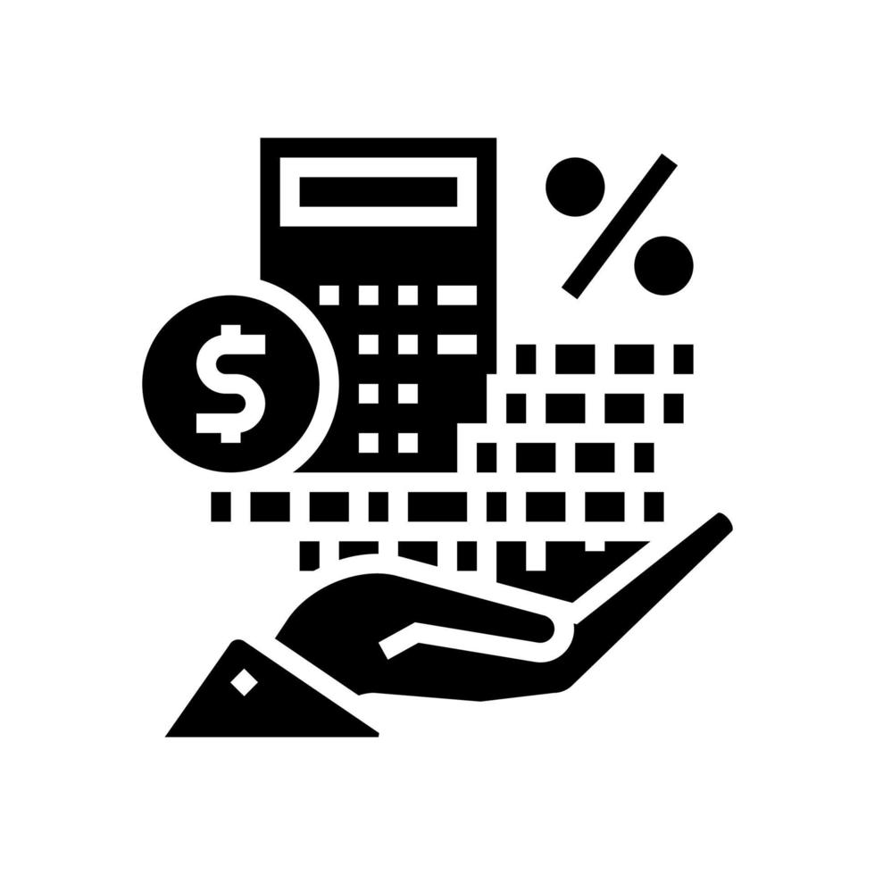 dividenden geld glyph pictogram vectorillustratie vector