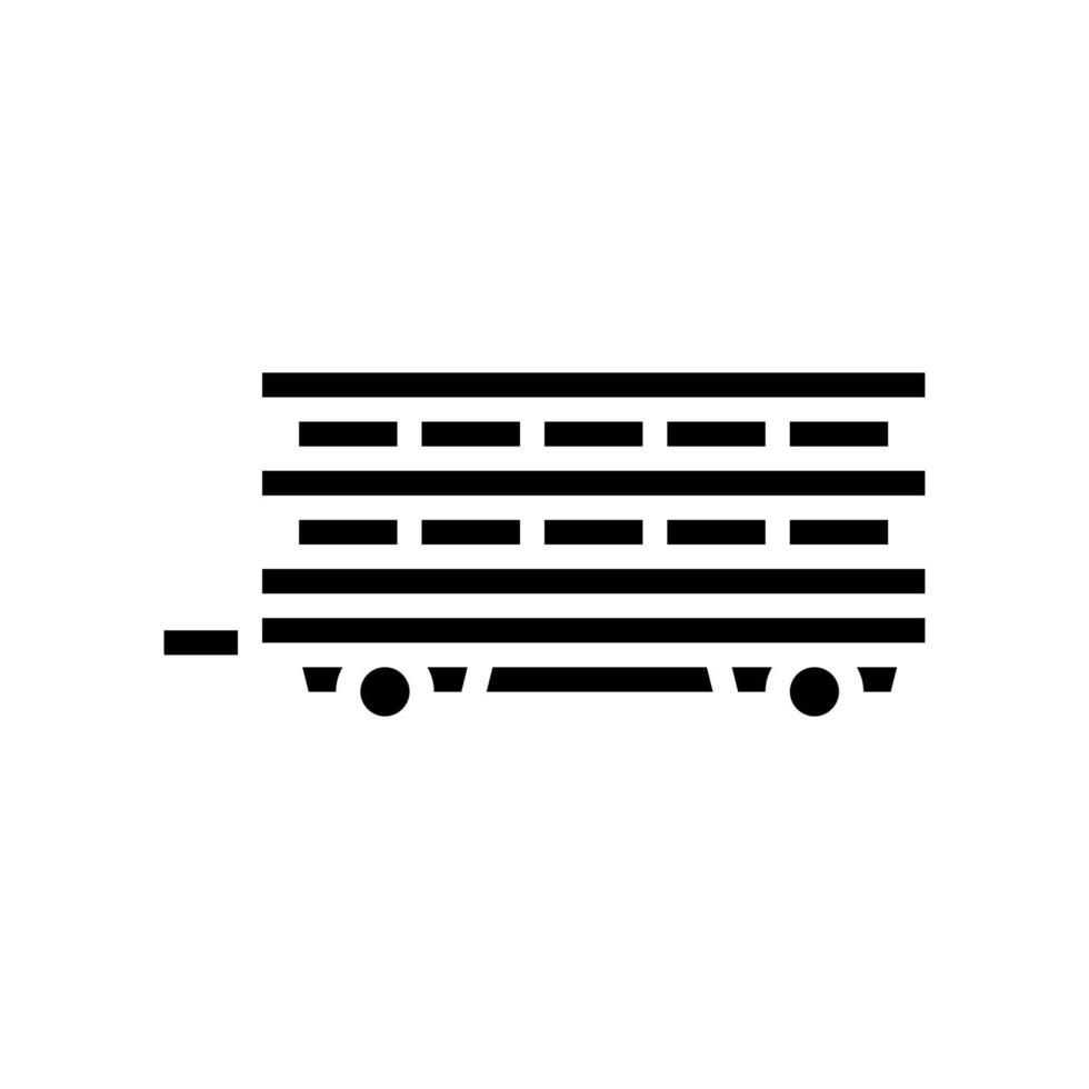 landbouwproducten vervoer aanhangwagen glyph pictogram vectorillustratie vector