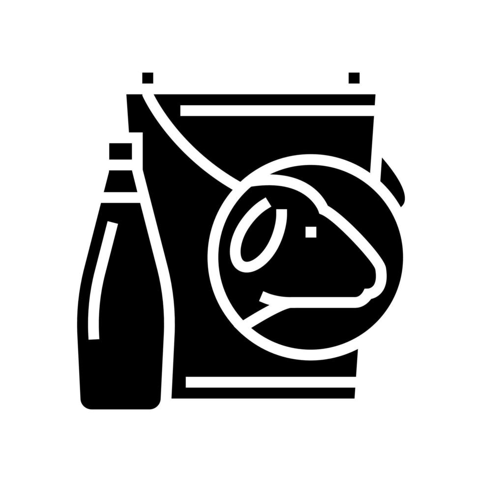 melk schapen glyph pictogram vectorillustratie vector