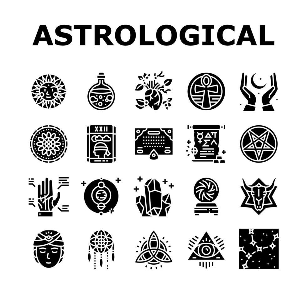 astrologische objecten collectie iconen set vector