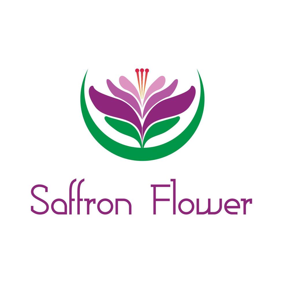 mooie violette saffraan bloem logo vector pictogrammalplaatje