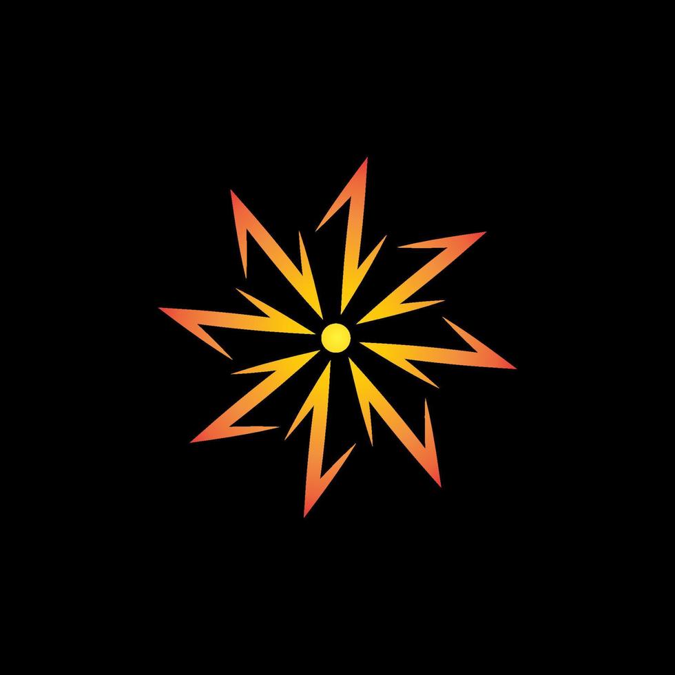 Spark abstract logo symbool sjabloon op zwarte achtergrond vector