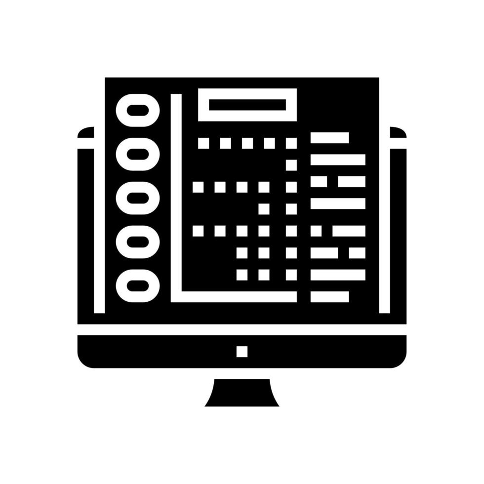 elektronisch rapport glyph pictogram vectorillustratie vector