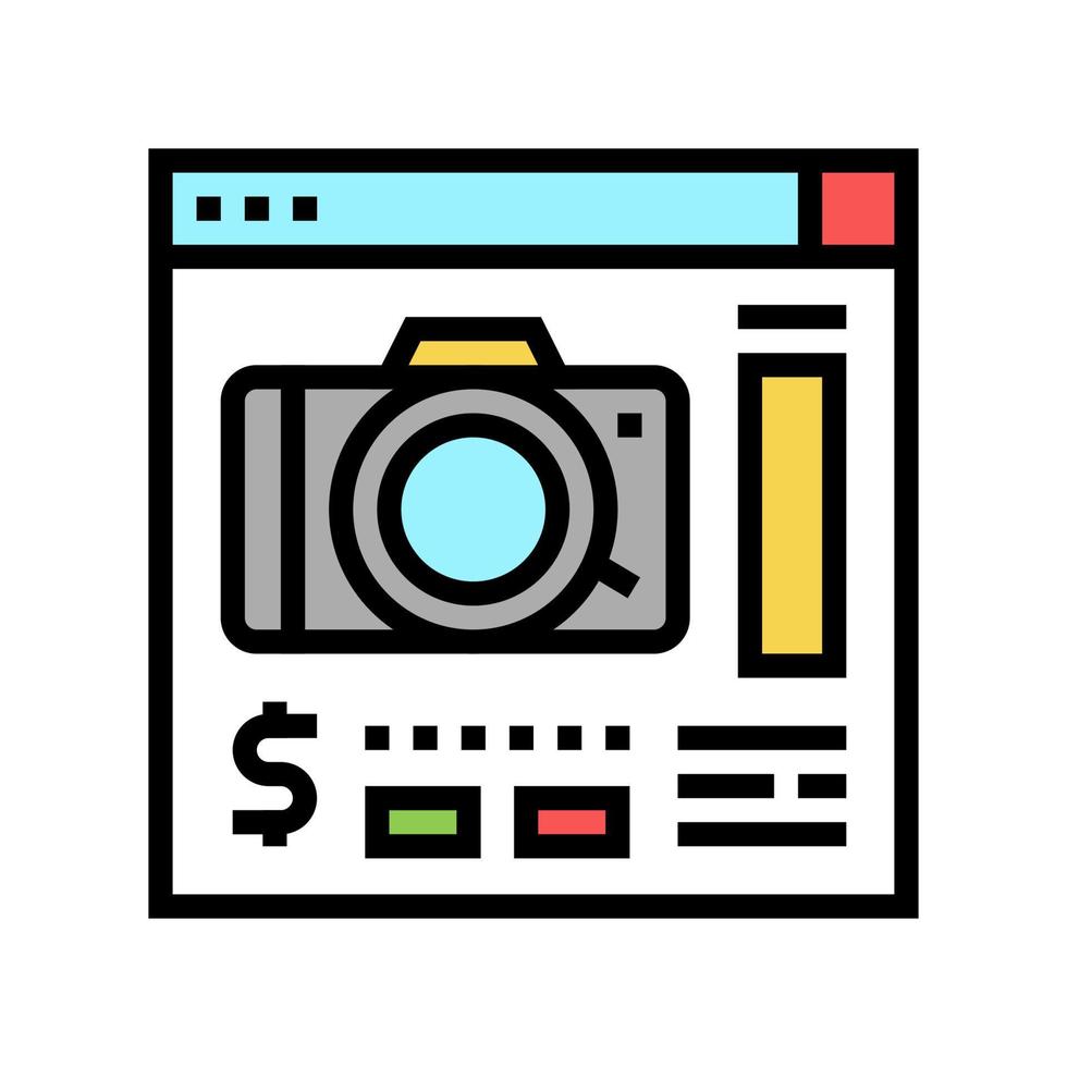 foto camera winkel afdeling kleur pictogram vectorillustratie vector