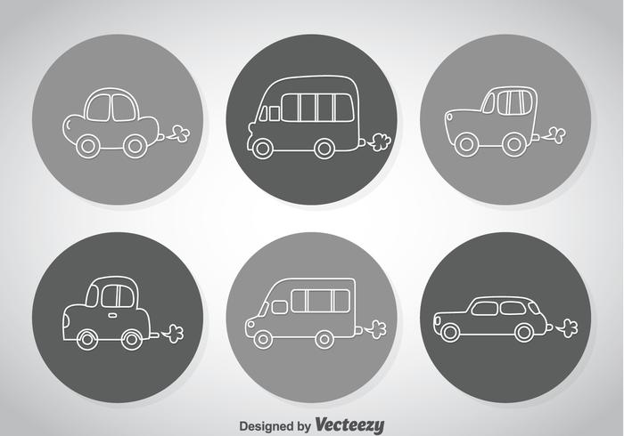Line Cars Pictogrammen vector