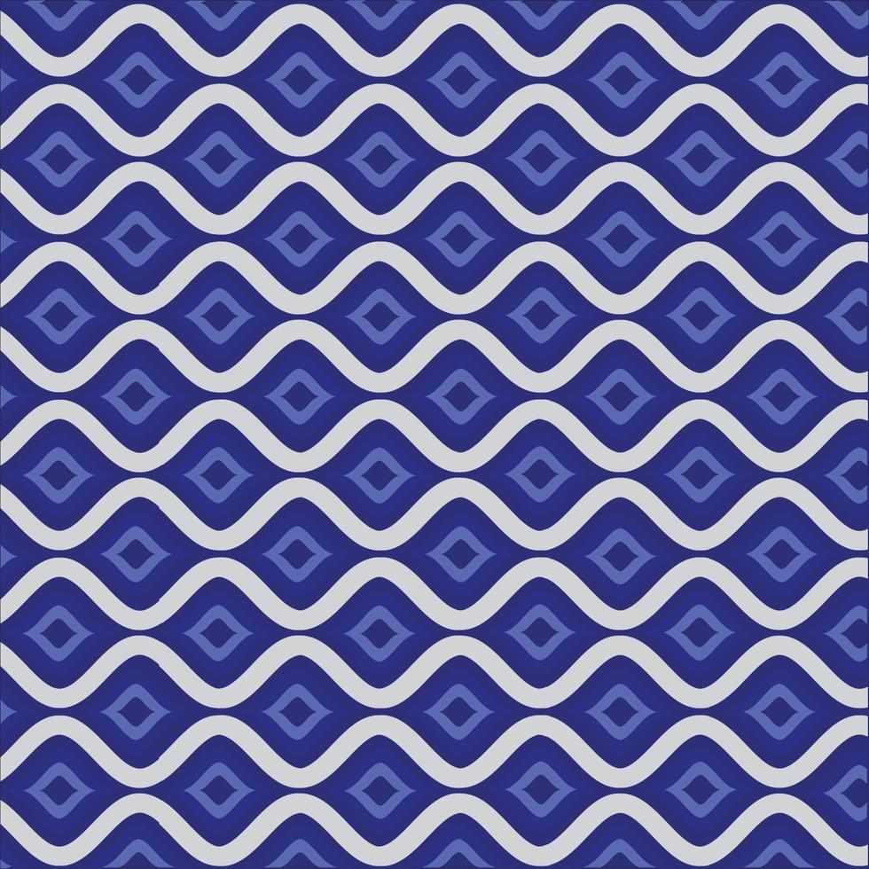 vintage achtergrond gemaakt van concentrische blauwe druppelvormen tussen gebogen witte lijnen. zigzaglijnen, blauw, zigzag, kronkelig, bochtig, serpentine, blauw en wit, decoratieve achtergrond vector