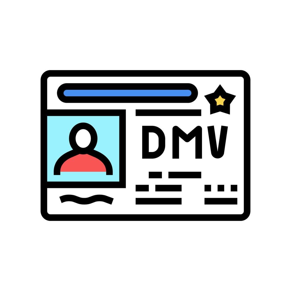 dmv rijbewijs vereisten kleur pictogram vectorillustratie vector