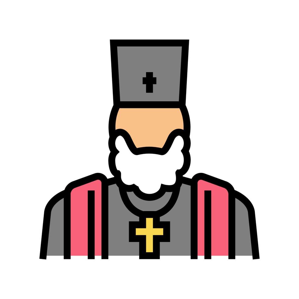 priester christendom kleur pictogram vectorillustratie vector