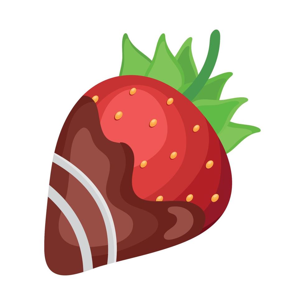 aardbei met chocolade vector