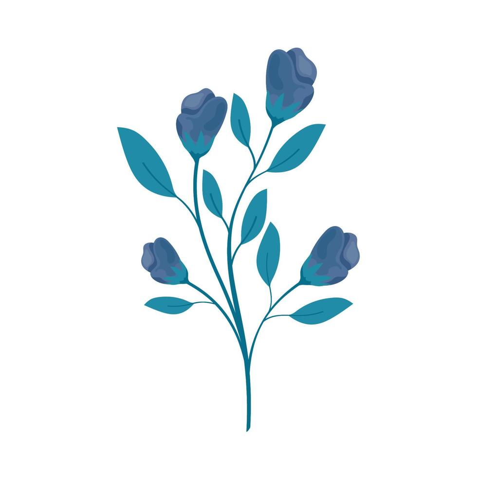 tak met blauwe bloemen vector