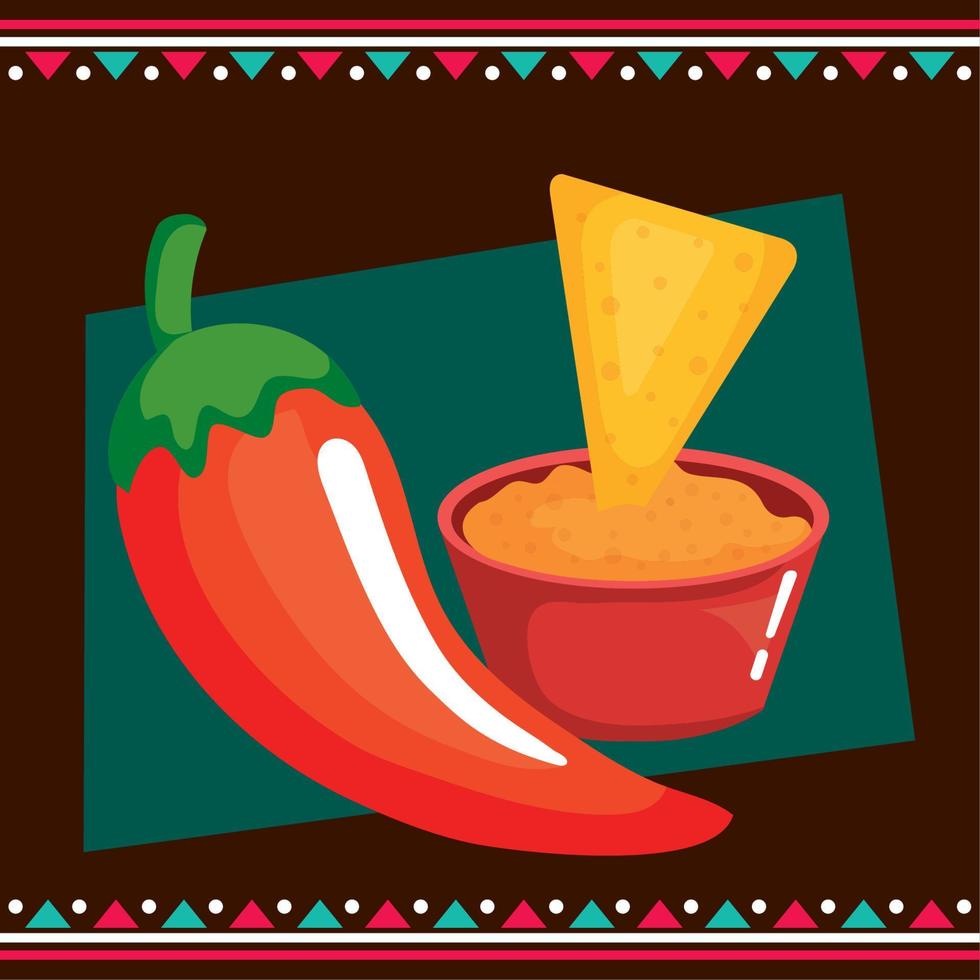 Mexicaans feest met chili peper vector