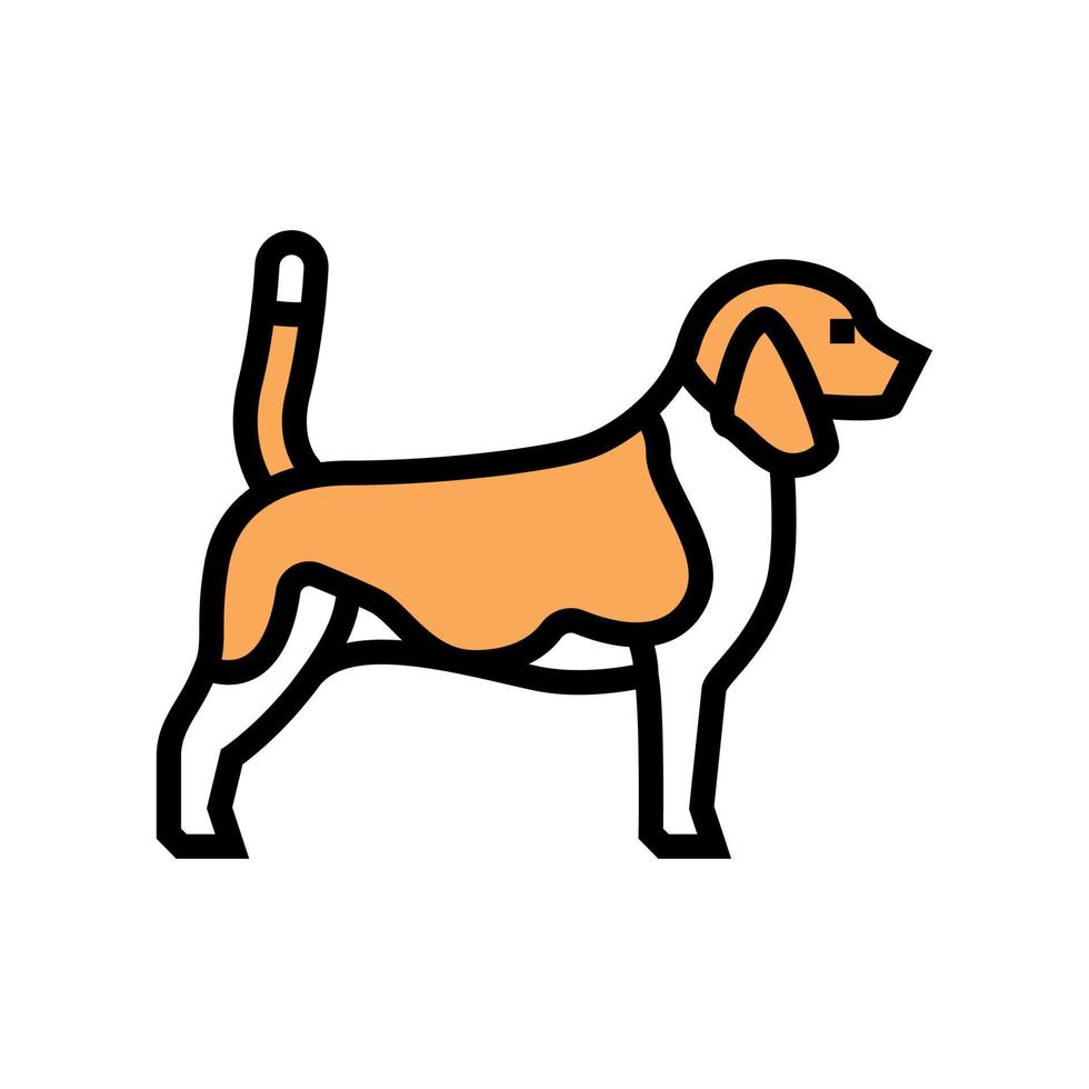 beagle hond kleur pictogram vectorillustratie vector