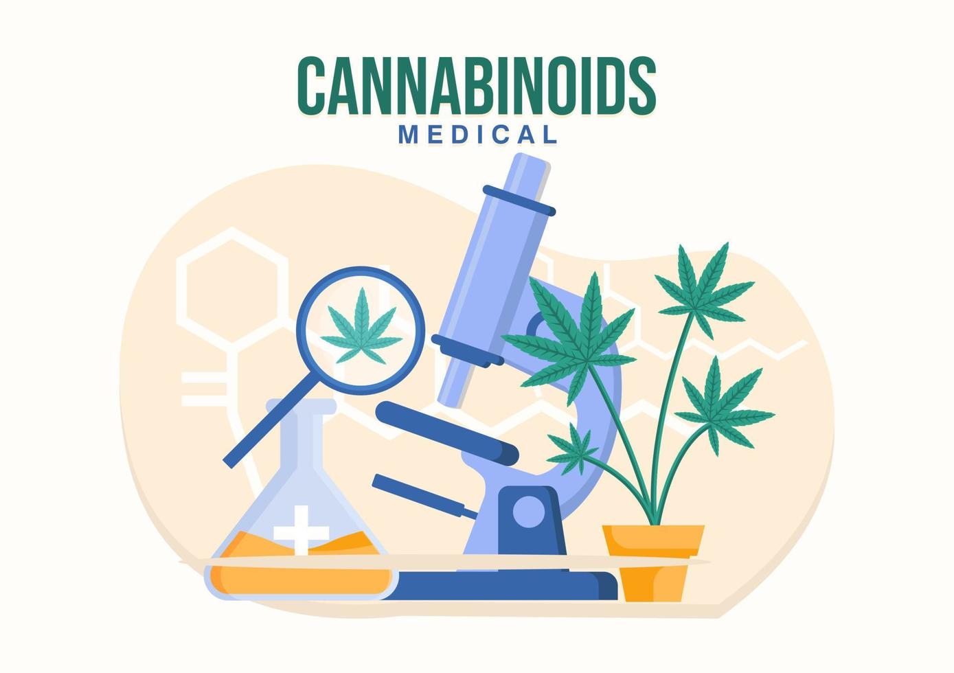 cannabinoïden illustratie. medisch van cannabis vlakke afbeelding. platte ontwerpstijl. moderne kleur van de gezondheidszorg. vector eps 10