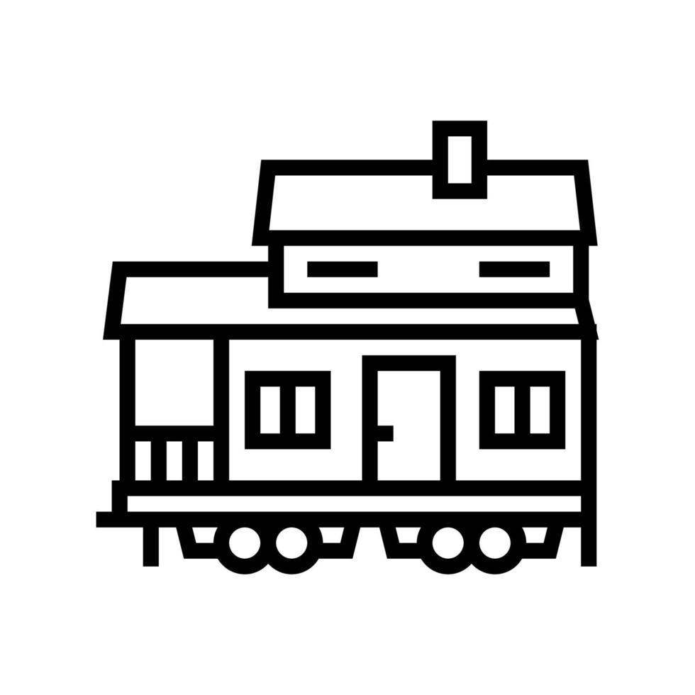 stacaravan huis lijn pictogram vectorillustratie vector