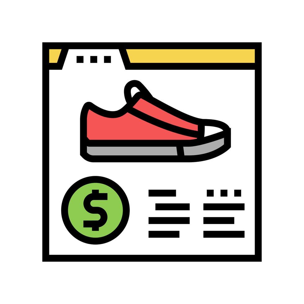 schoenen winkel afdeling kleur pictogram vectorillustratie vector