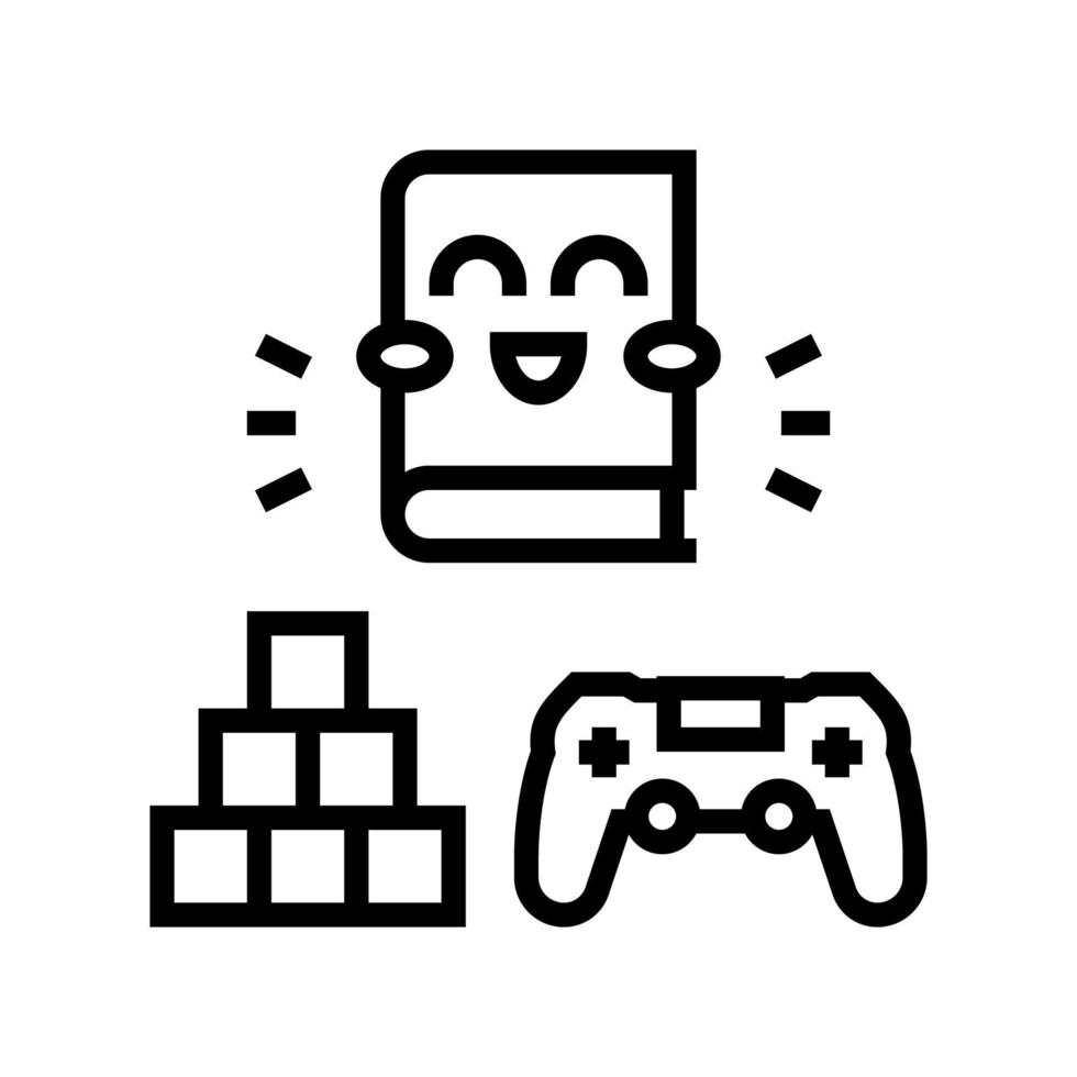 gaming boek lijn pictogram vectorillustratie vector