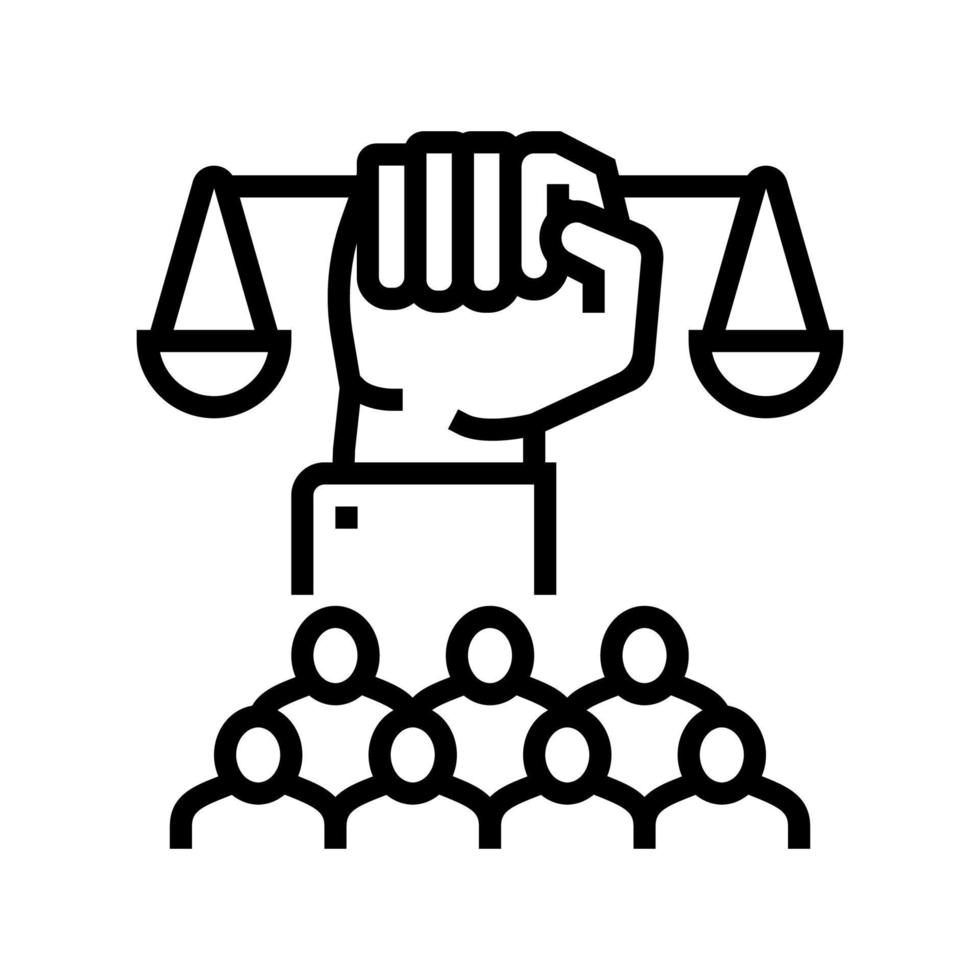 sociale rechtvaardigheid lijn pictogram vectorillustratie vector