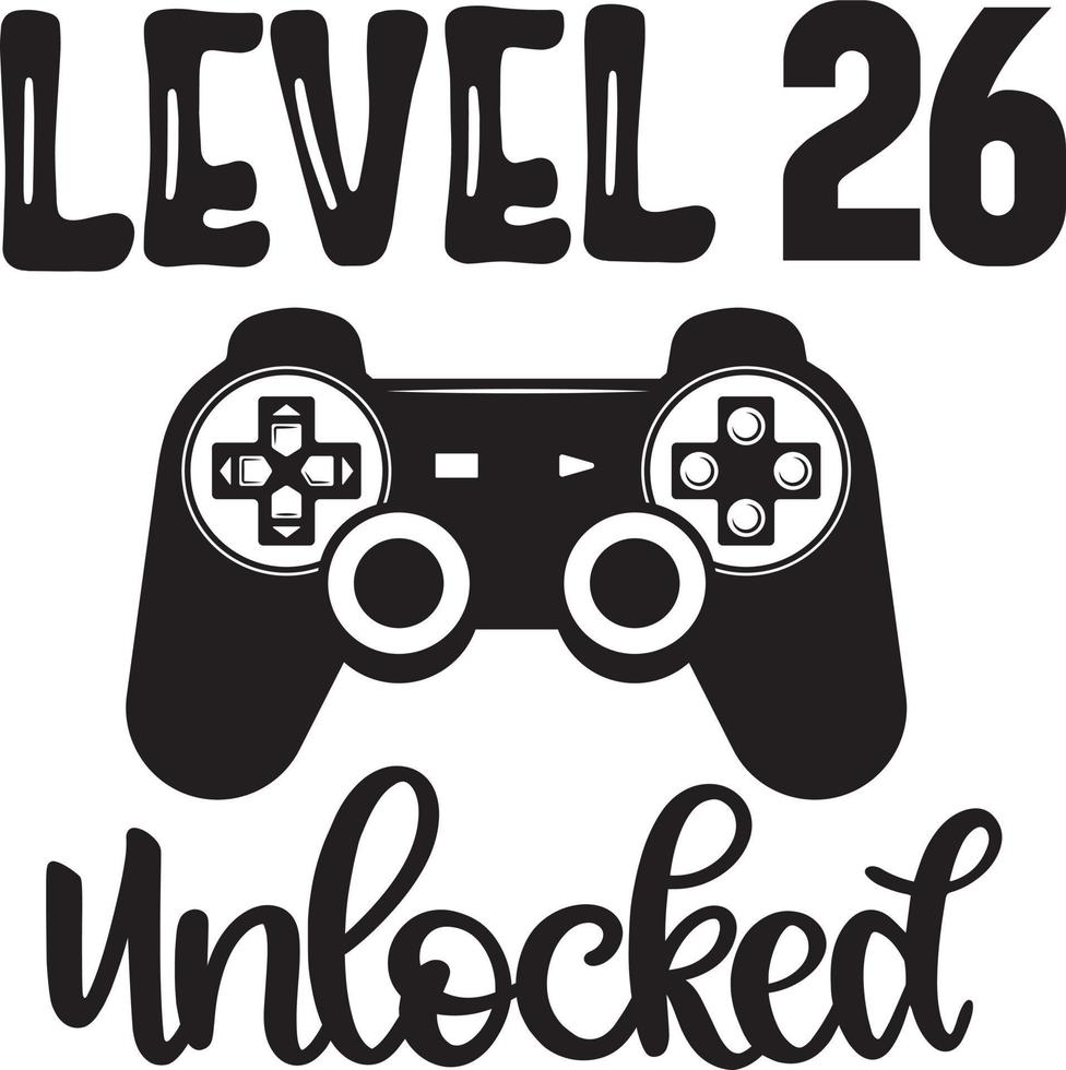 level 26 ontgrendeld vector, geboortedag vector, game vector