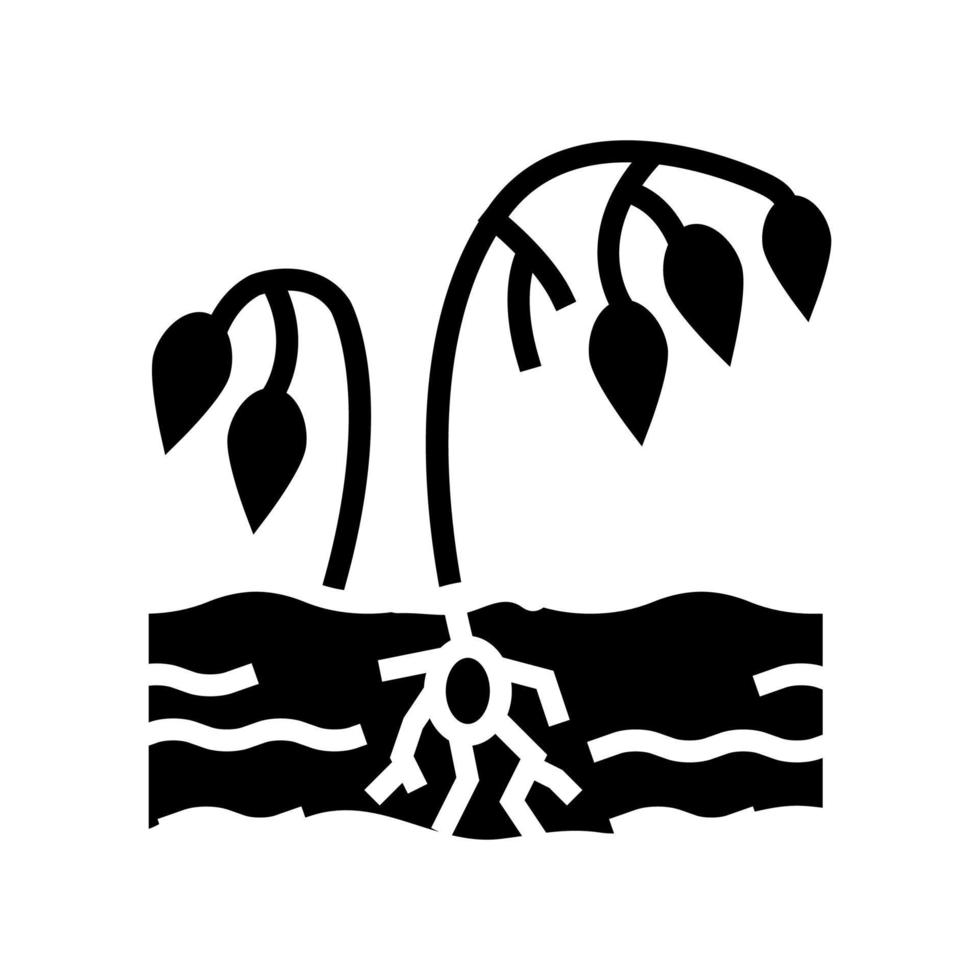 droogte armoede probleem glyph pictogram vectorillustratie vector