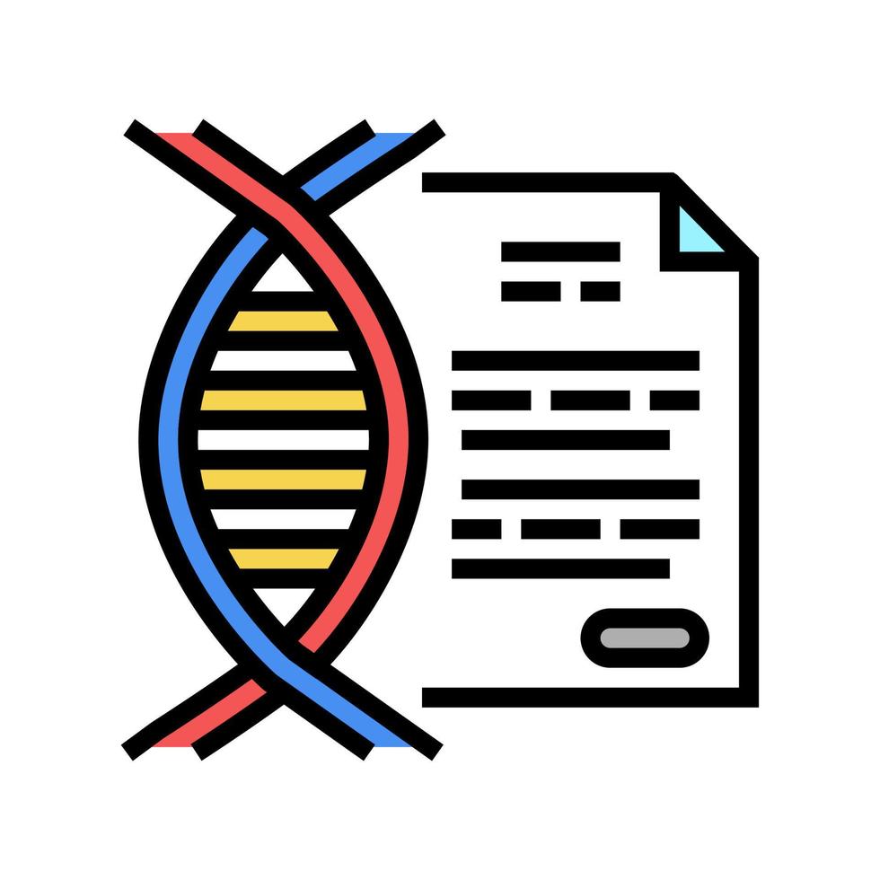 molecuul genetische documentatie kleur pictogram vectorillustratie vector