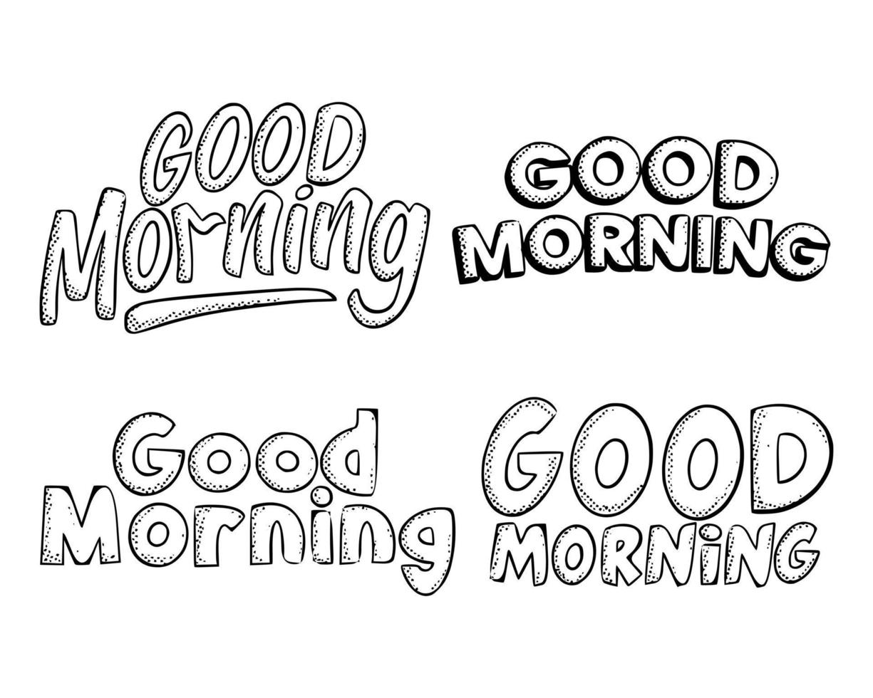 goedemorgen typografie illustratie set gratis vector