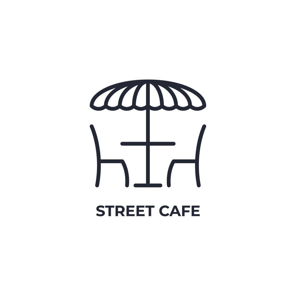 vector teken van straat café symbool is geïsoleerd op een witte achtergrond. pictogram kleur bewerkbaar.