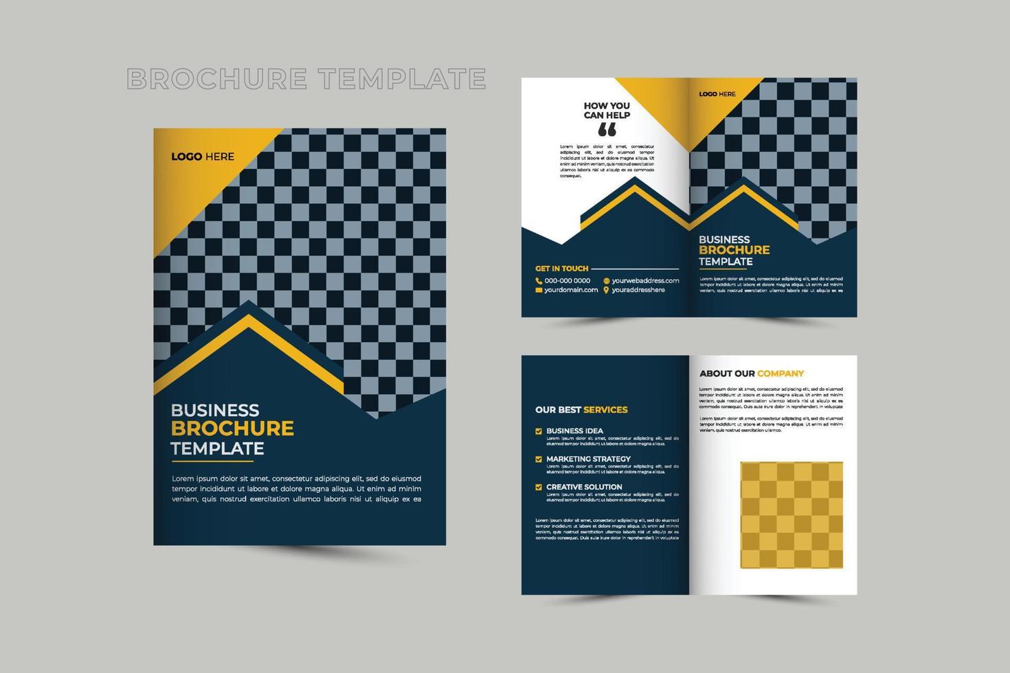 tweevoudige brochure, zakelijk, bureau, creatief, marketing, sjabloon, afdrukken, a4, vector