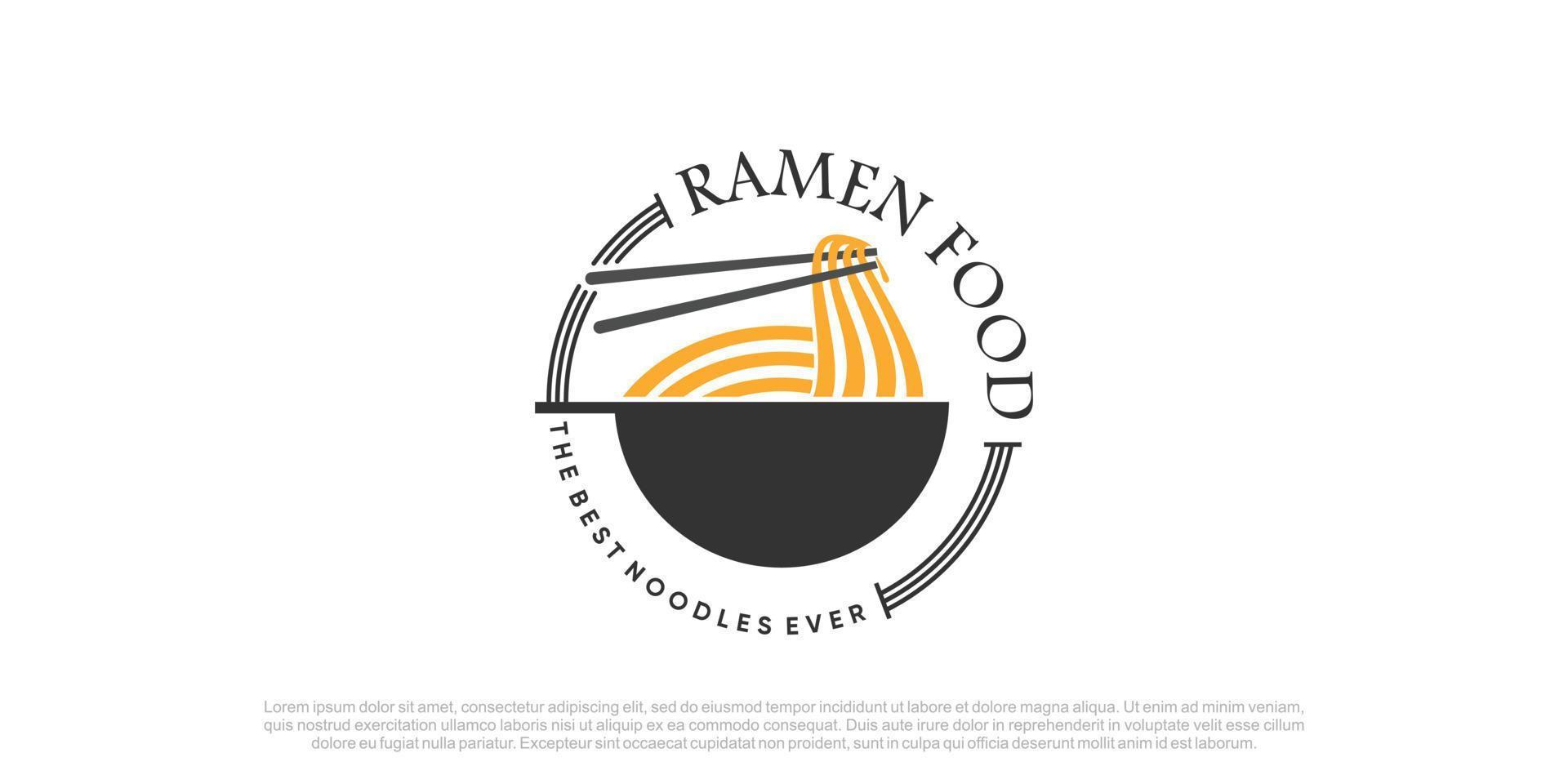 noodle logo ontwerp vector met modern concept idee