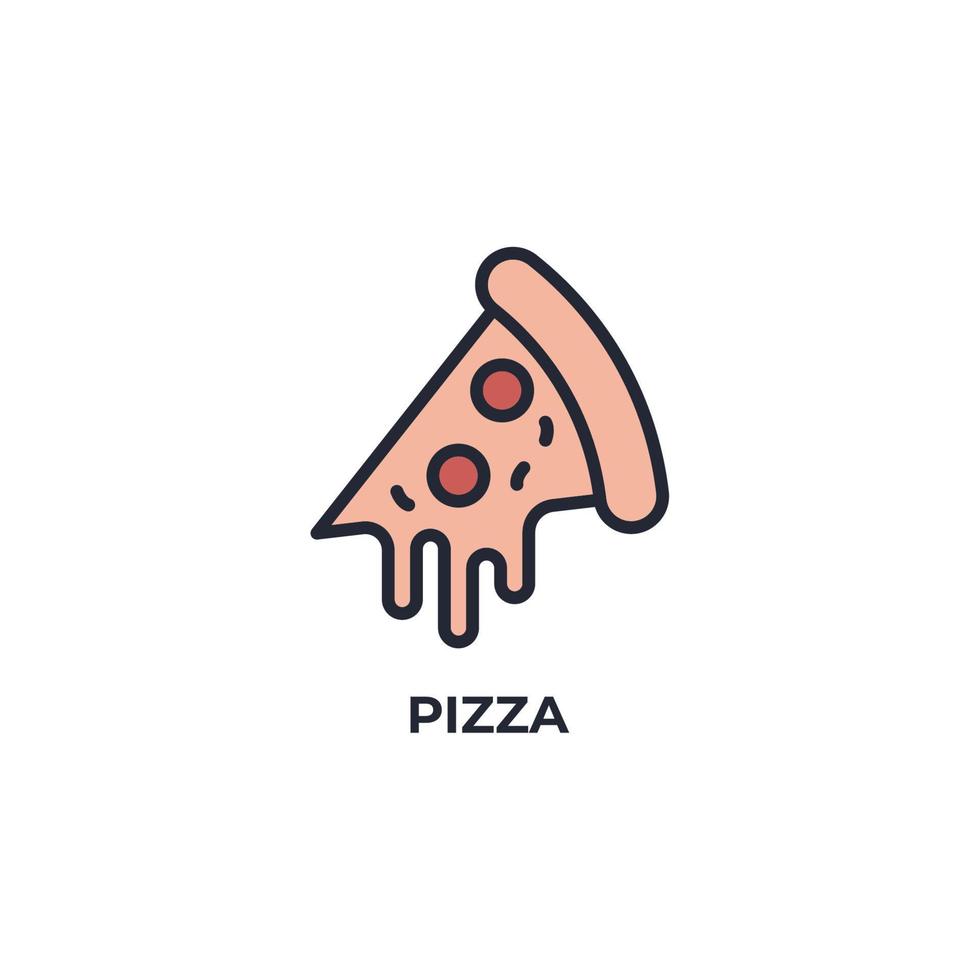 pizza vector pictogram. kleurrijke platte ontwerp vectorillustratie. vectorafbeeldingen