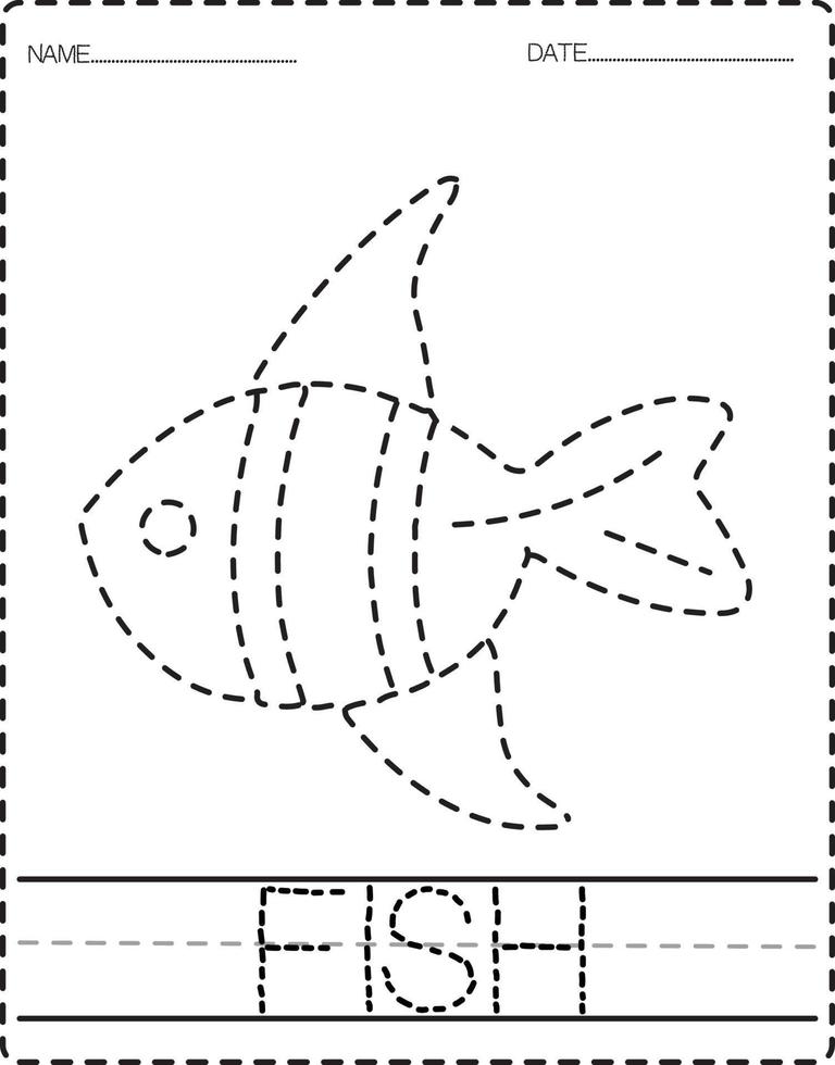 dierenvolgboek met voorbeeld. voorschoolse werkblad voor het oefenen van de fijne motoriek. vector tekenfilm
