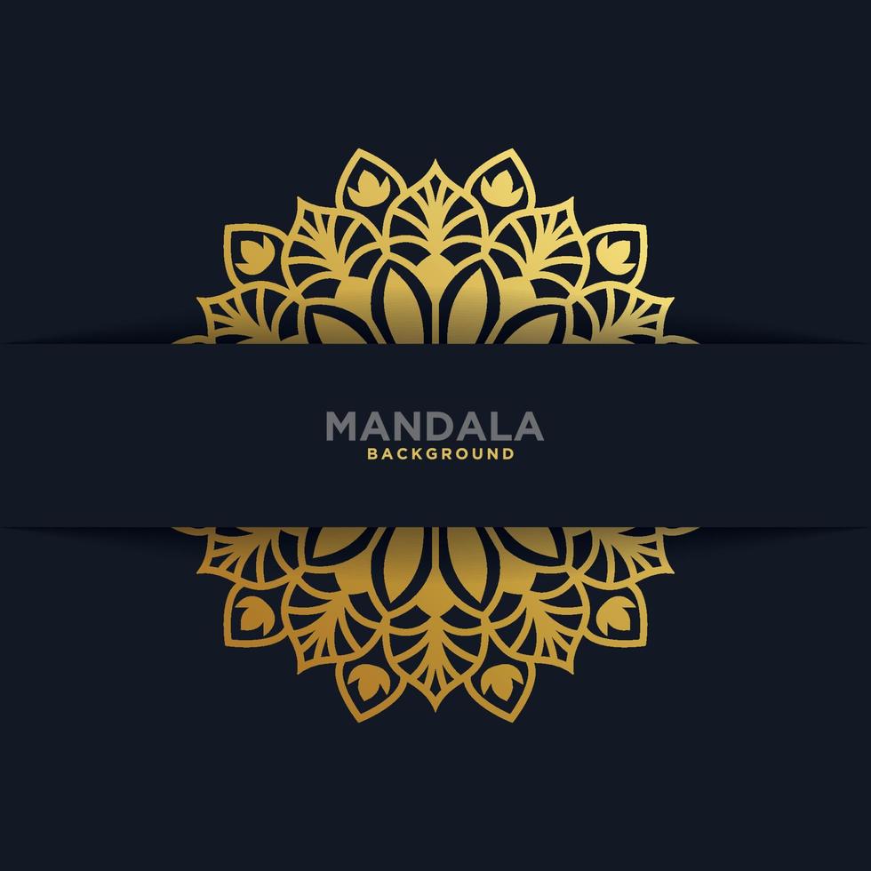 luxe decoratieve mandala ontwerp achtergrond in gouden kleur. vector