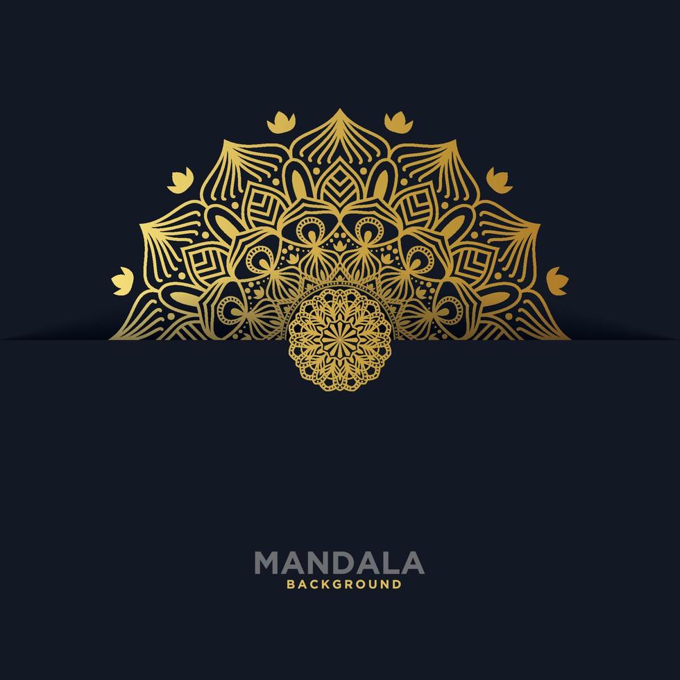 luxe decoratieve mandala ontwerp achtergrond in gouden kleur. vector