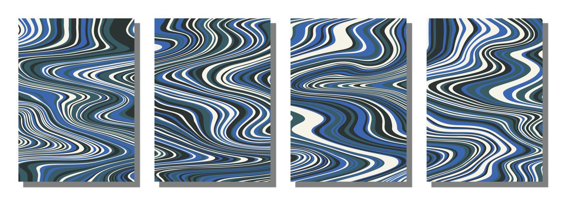 abstracte psychedelische groovy set achtergrond. vector
