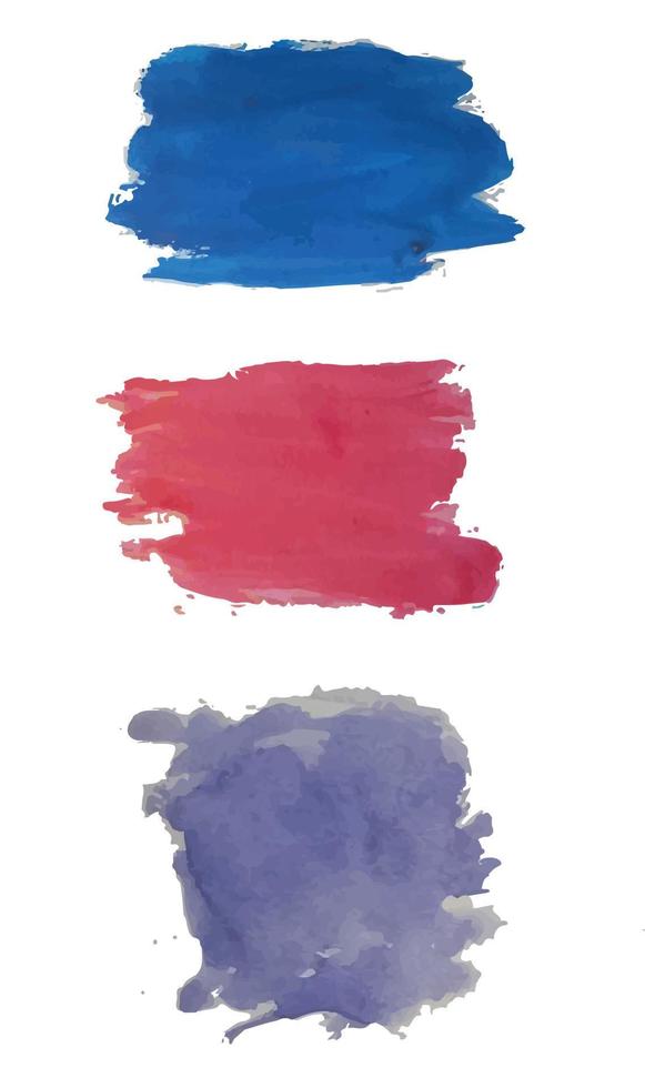 abstract modern handgeschilderd ontwerp met aquarel blotch label penseelstreek blauwe, roze, paarse wolk, geïsoleerd op wit. vector gebruikt als decoratieve ontwerpkaart, spandoek, poster, omslag, brochure
