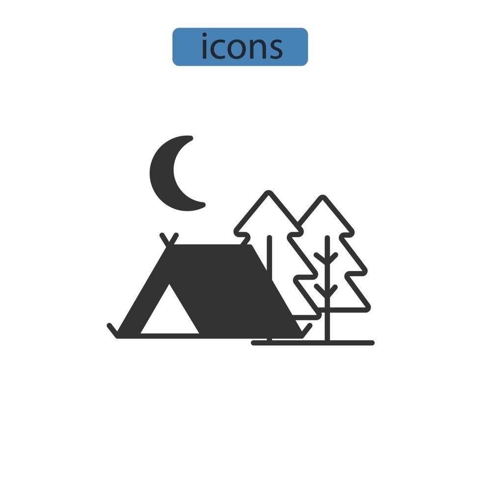kamp pictogrammen symbool vectorelementen voor infographic web vector