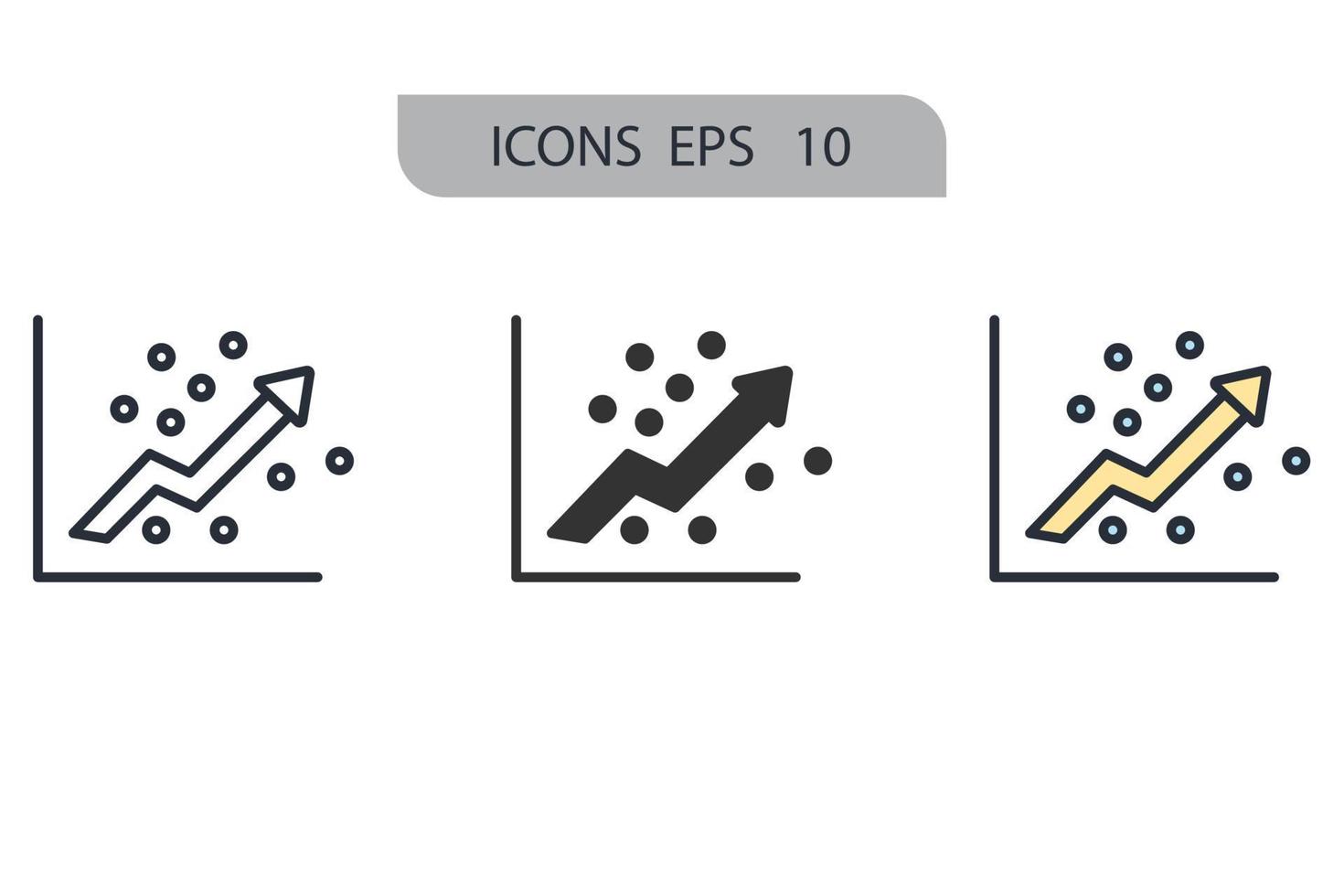 lineaire regressie pictogrammen symbool vectorelementen voor infographic web vector