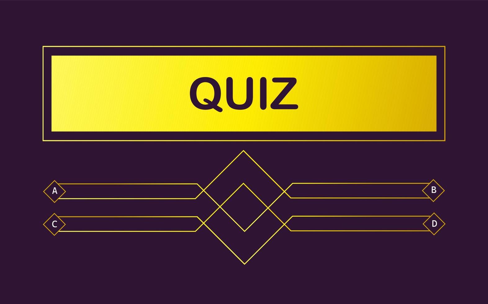 vectorlay-out van de quizvraag met keuze uit tekstmenu. gradiëntsjabloon van intellectuele competitie, spelmenu, tv-show, quizvragen, quiz met keuze van antwoordscherm binnen het kader vector