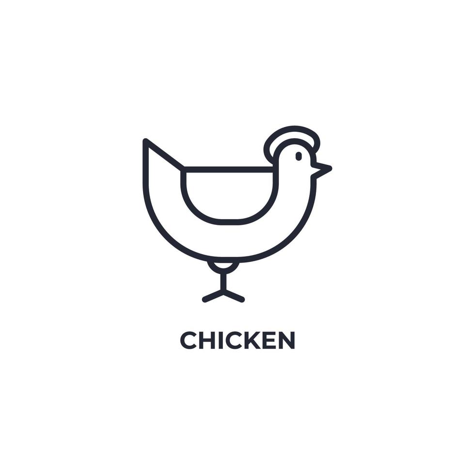 vector teken van kip symbool is geïsoleerd op een witte achtergrond. pictogram kleur bewerkbaar.