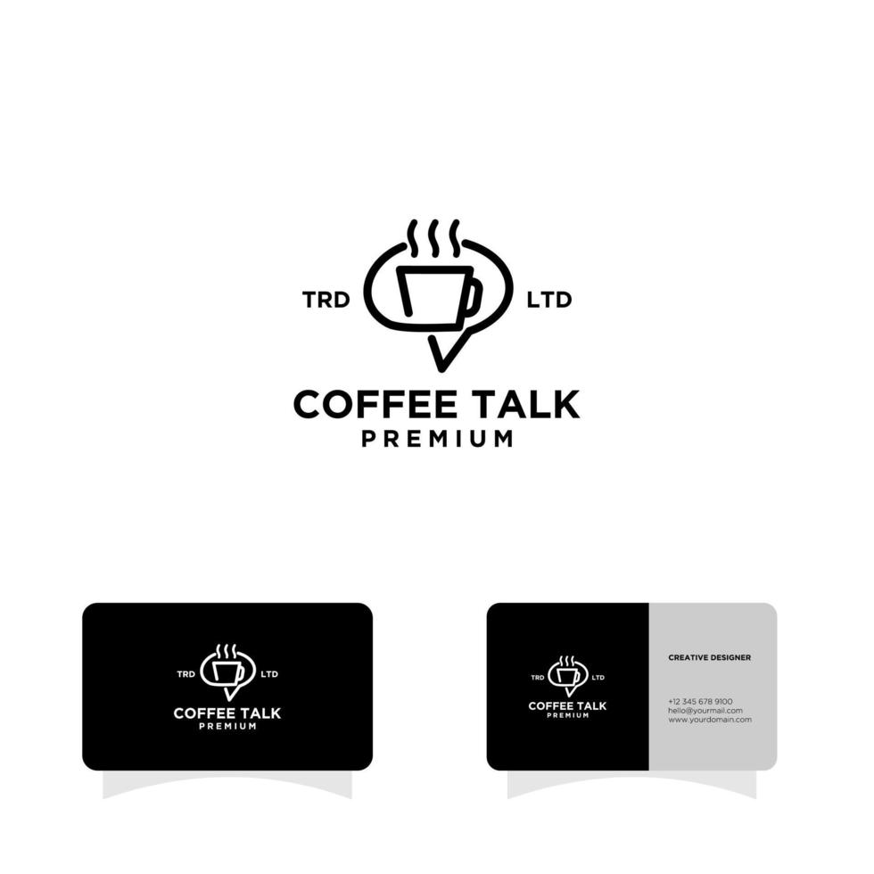 koffie talk logo ontwerpsjabloon vector