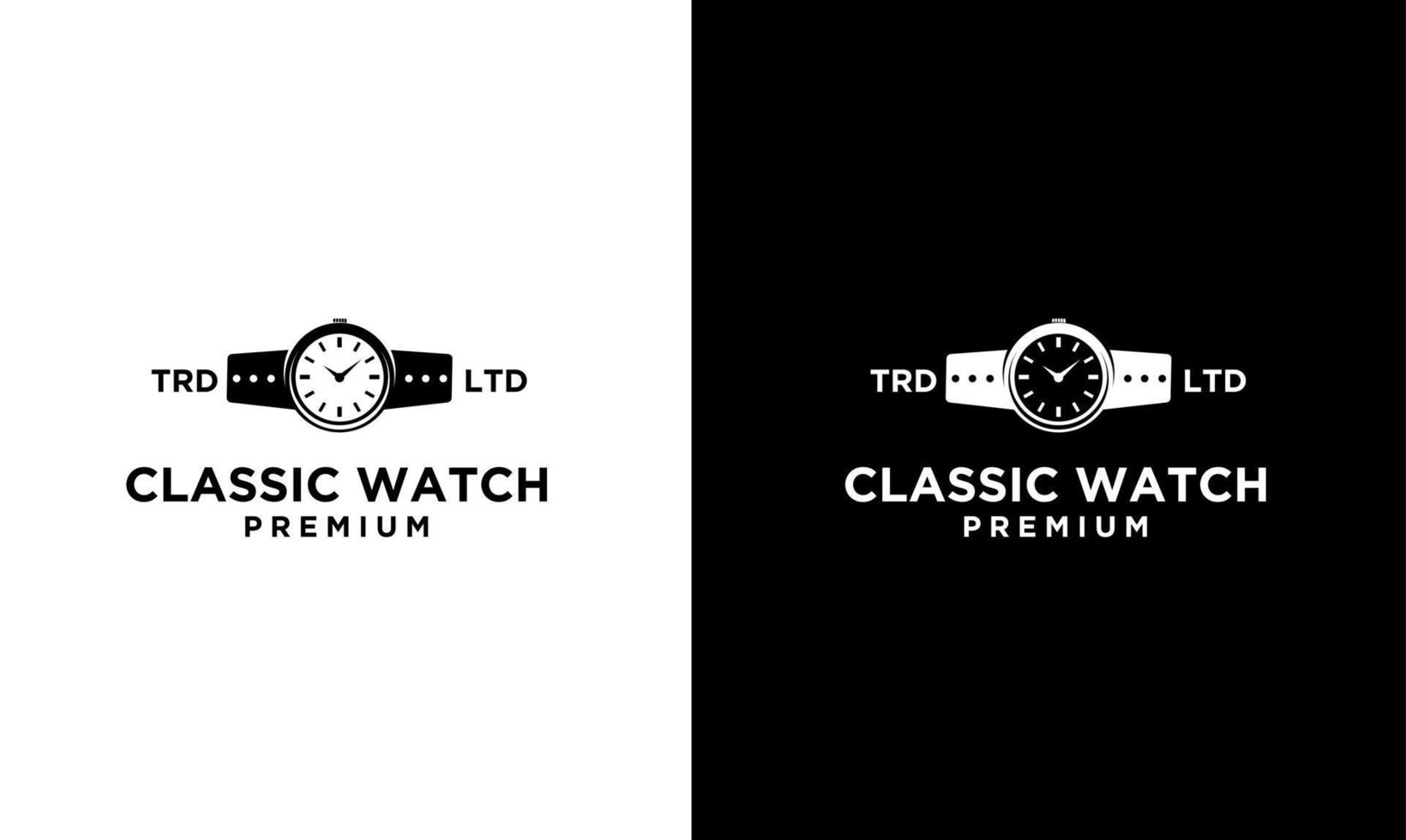 eenvoudige klassieke horloge-logo-afbeelding vector