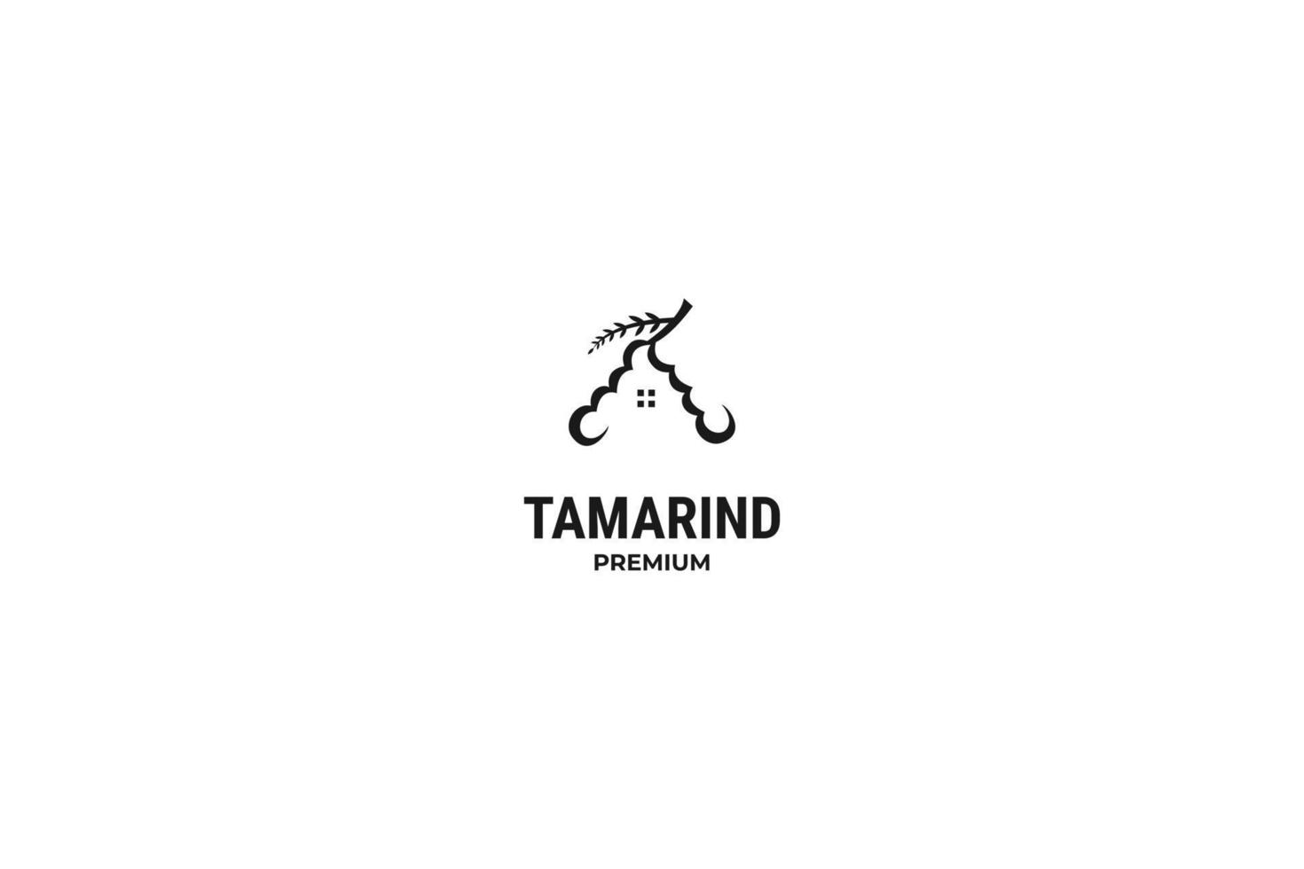 vlakke afbeelding tamarinde logo vector ontwerp idee