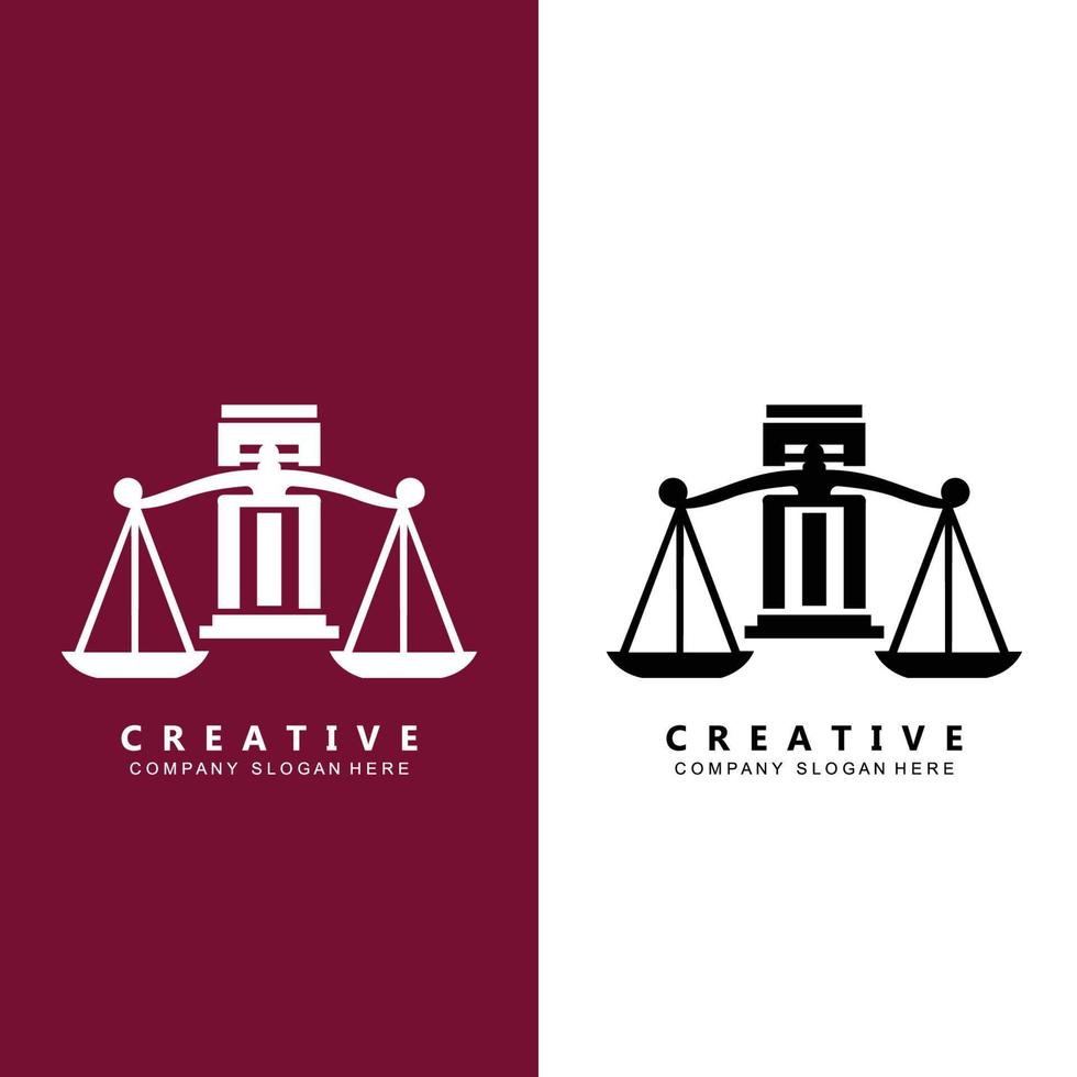 advocaat of justitie wet logo vector ontwerp, pictogram illustratie