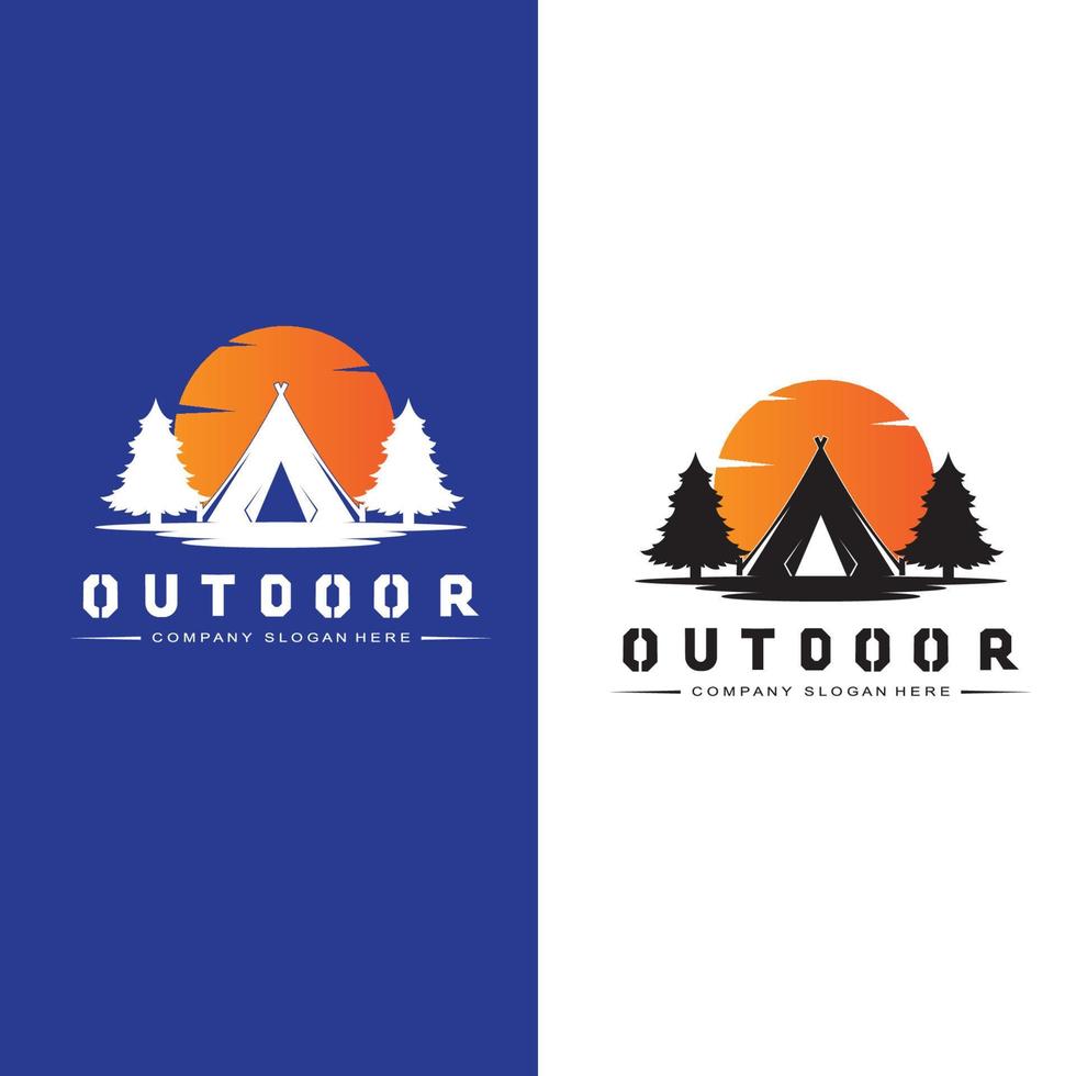 camping buiten logo pictogram vector. concept retro afbeelding ontwerp vector