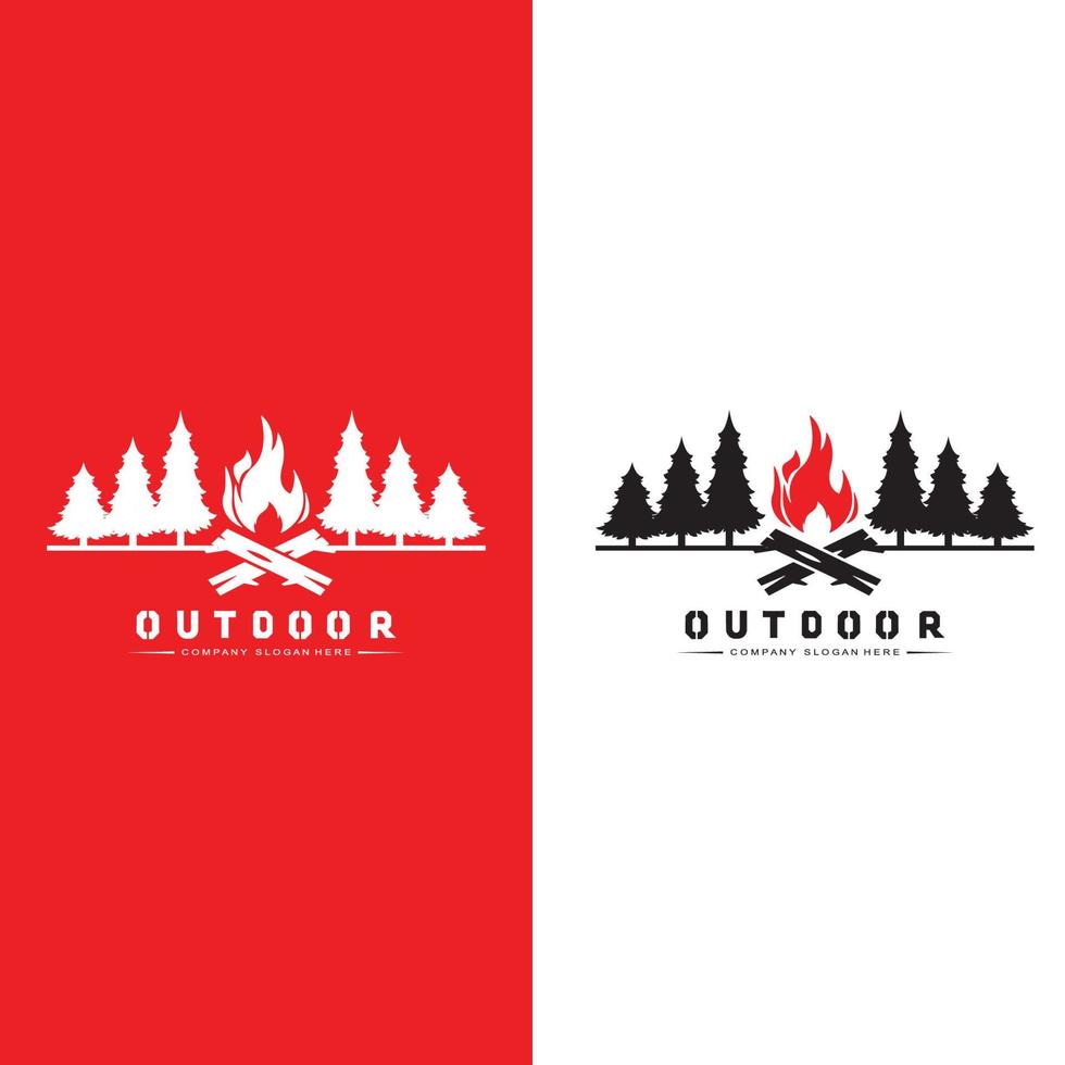 camping buiten logo pictogram vector. concept retro afbeelding ontwerp vector