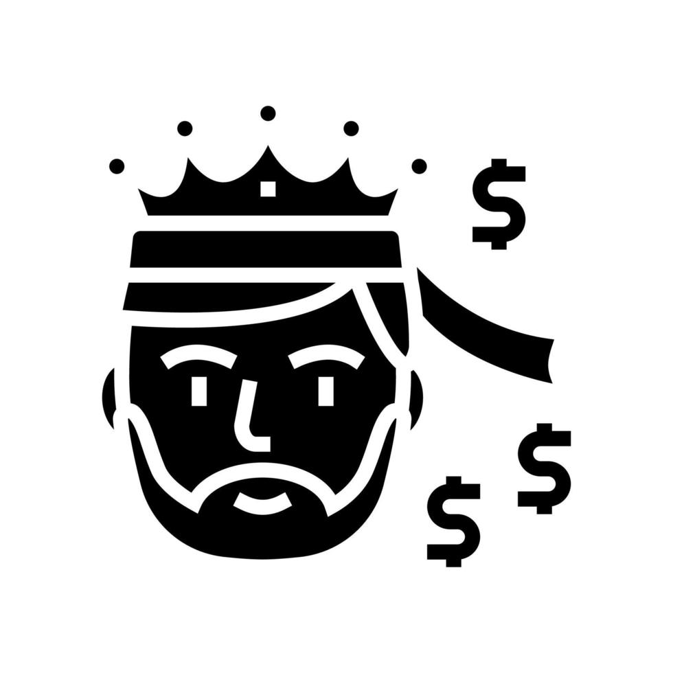 financiële koning zakenman glyph pictogram vectorillustratie vector