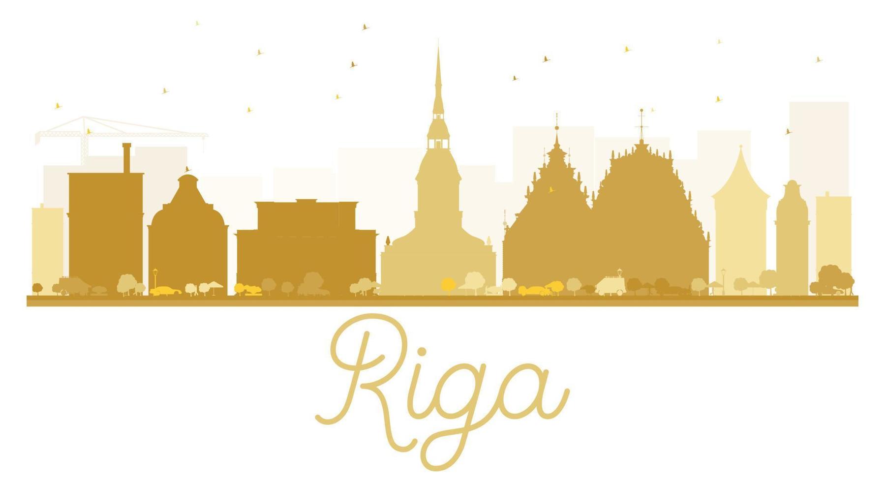 riga stad skyline gouden silhouet. vector