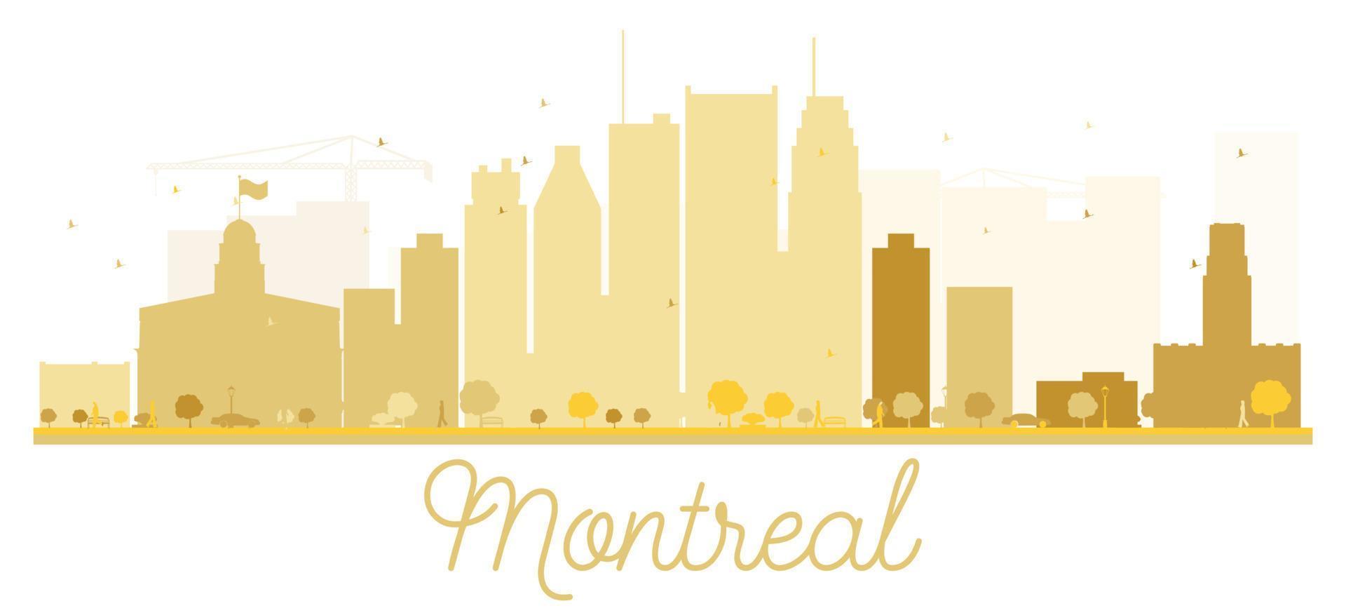 Montreal stad skyline gouden silhouet. vector