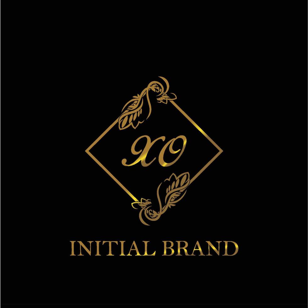 initial xo handgeschreven luxe briefsjabloon vector