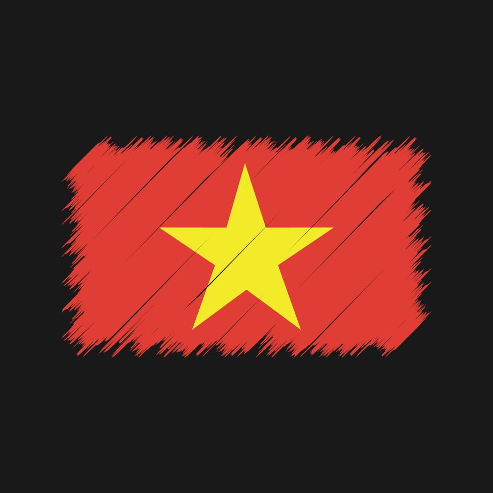 Vietnamese vlag penseelstreken. nationale vlag vector