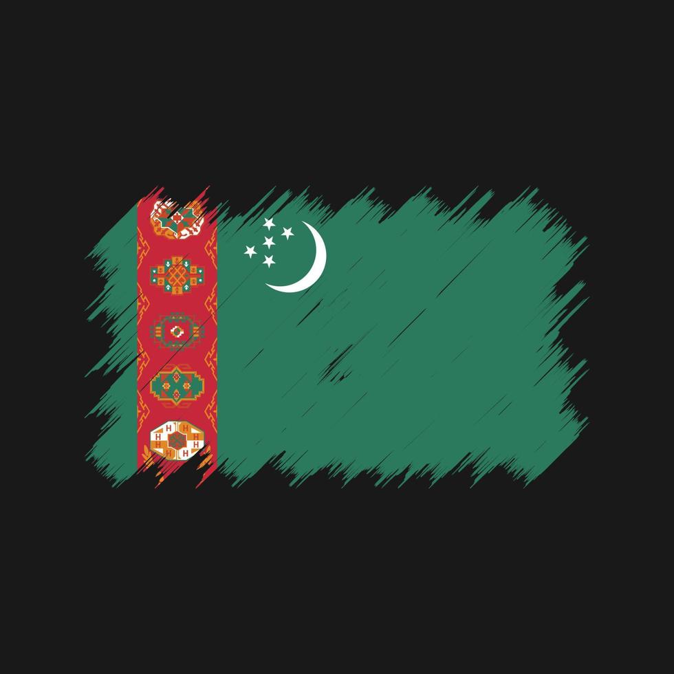 Turkmenistan vlag borstel. nationale vlag vector